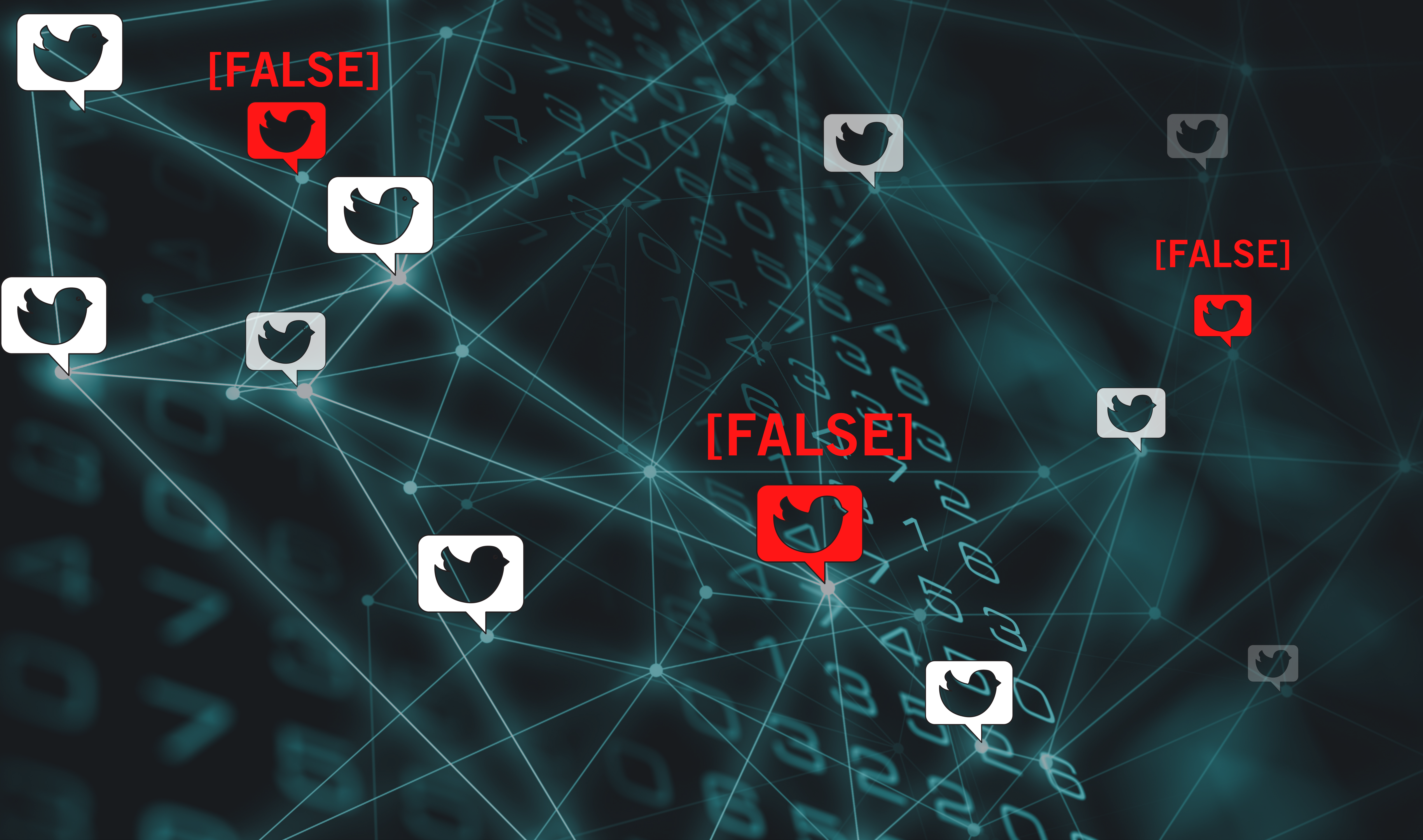Graphical depiction of Twitter algorithm and fake news