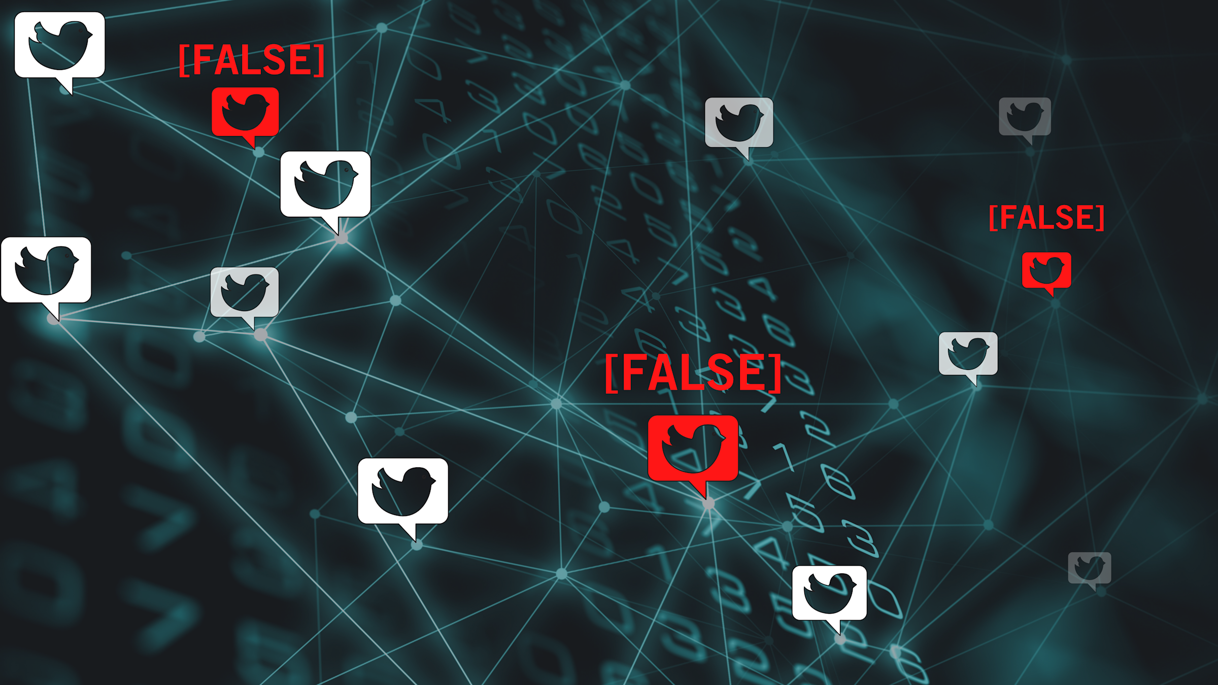 Graphical depiction of Twitter algorithm and fake news