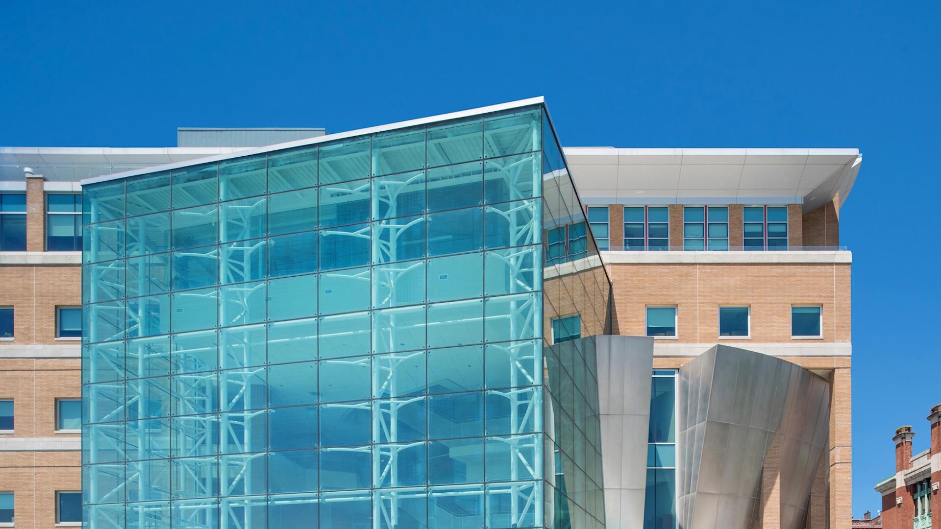 babbio building exterior with students