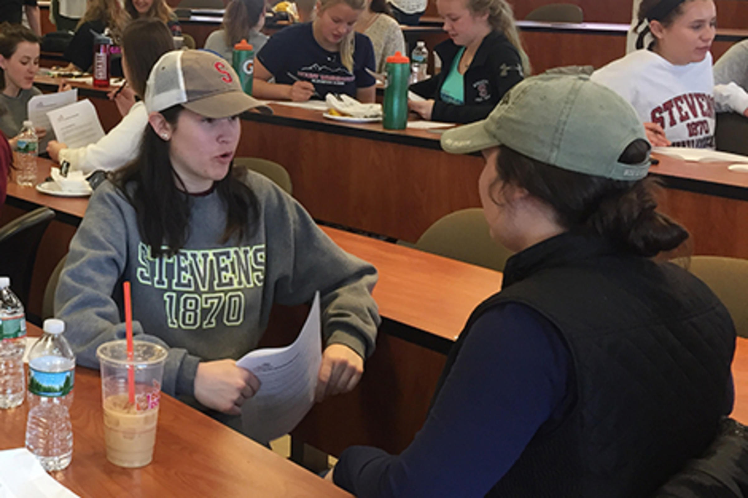 Students attending the salary negotiation workshop.