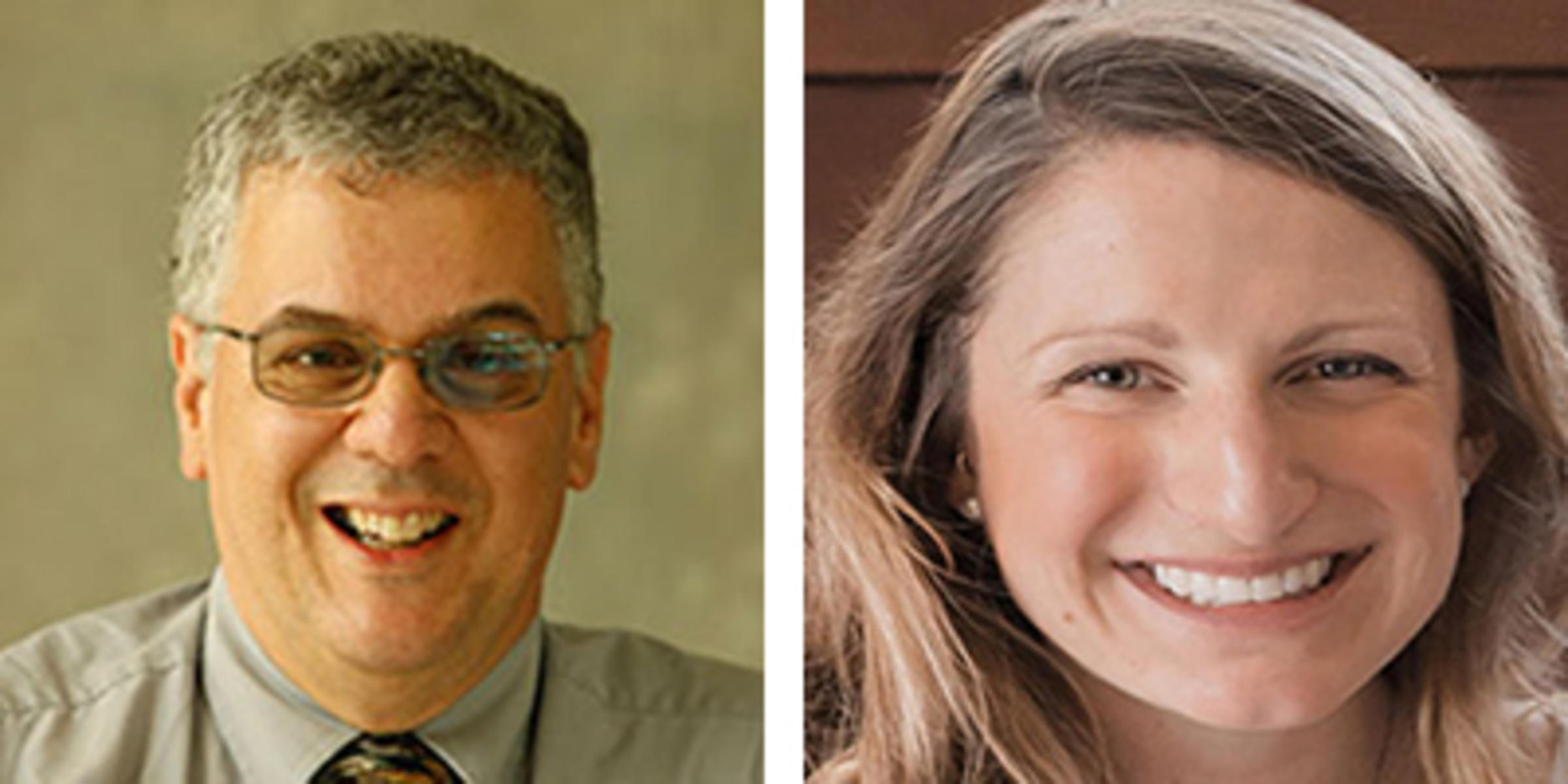 Professional headshots of two Seton Hall Faculty side by side.