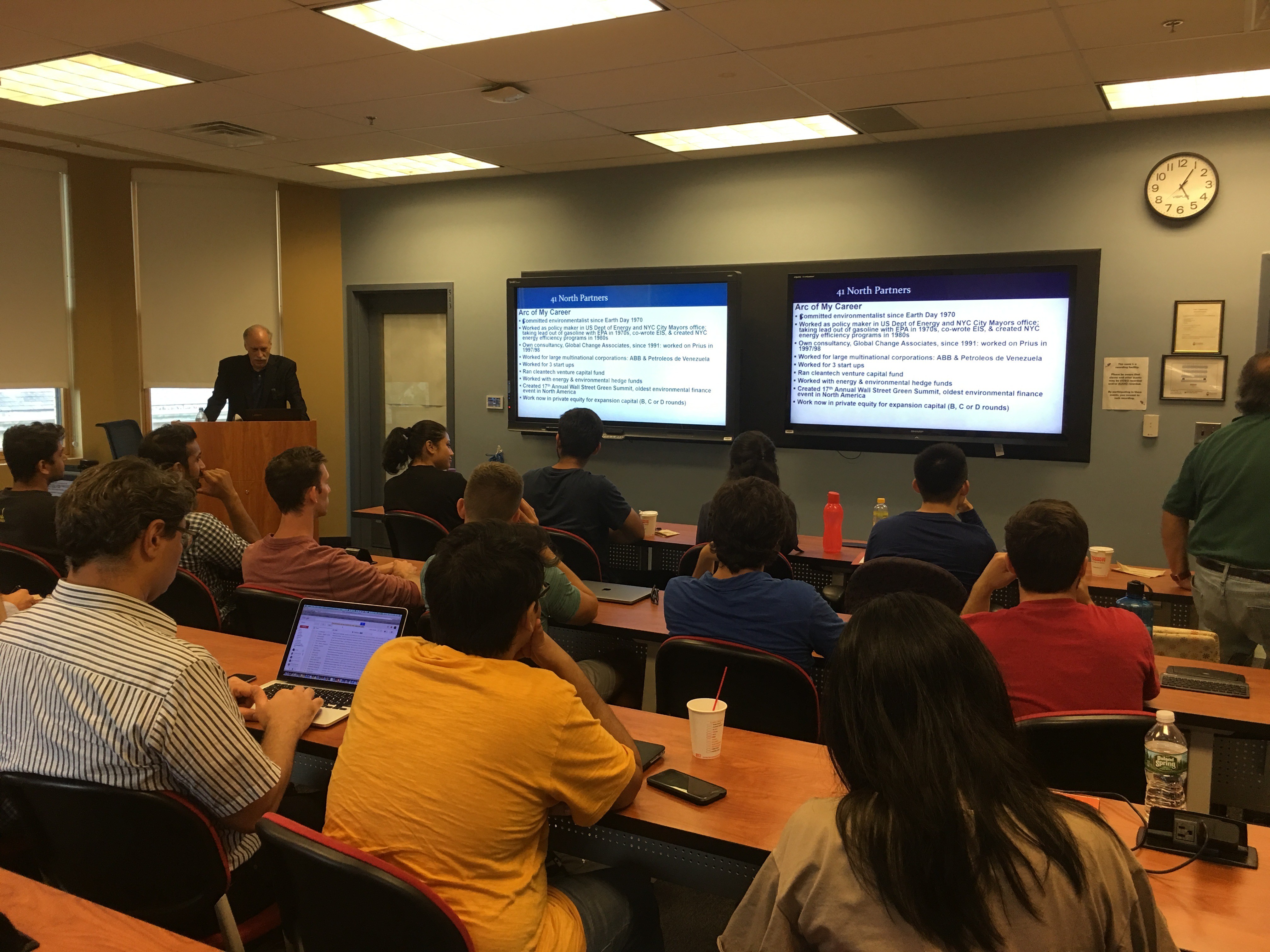 Students listening to seminar speaker