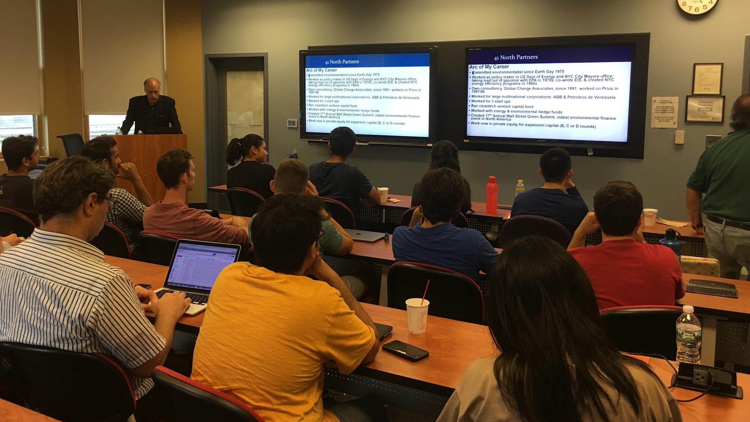 Students listening to seminar speaker