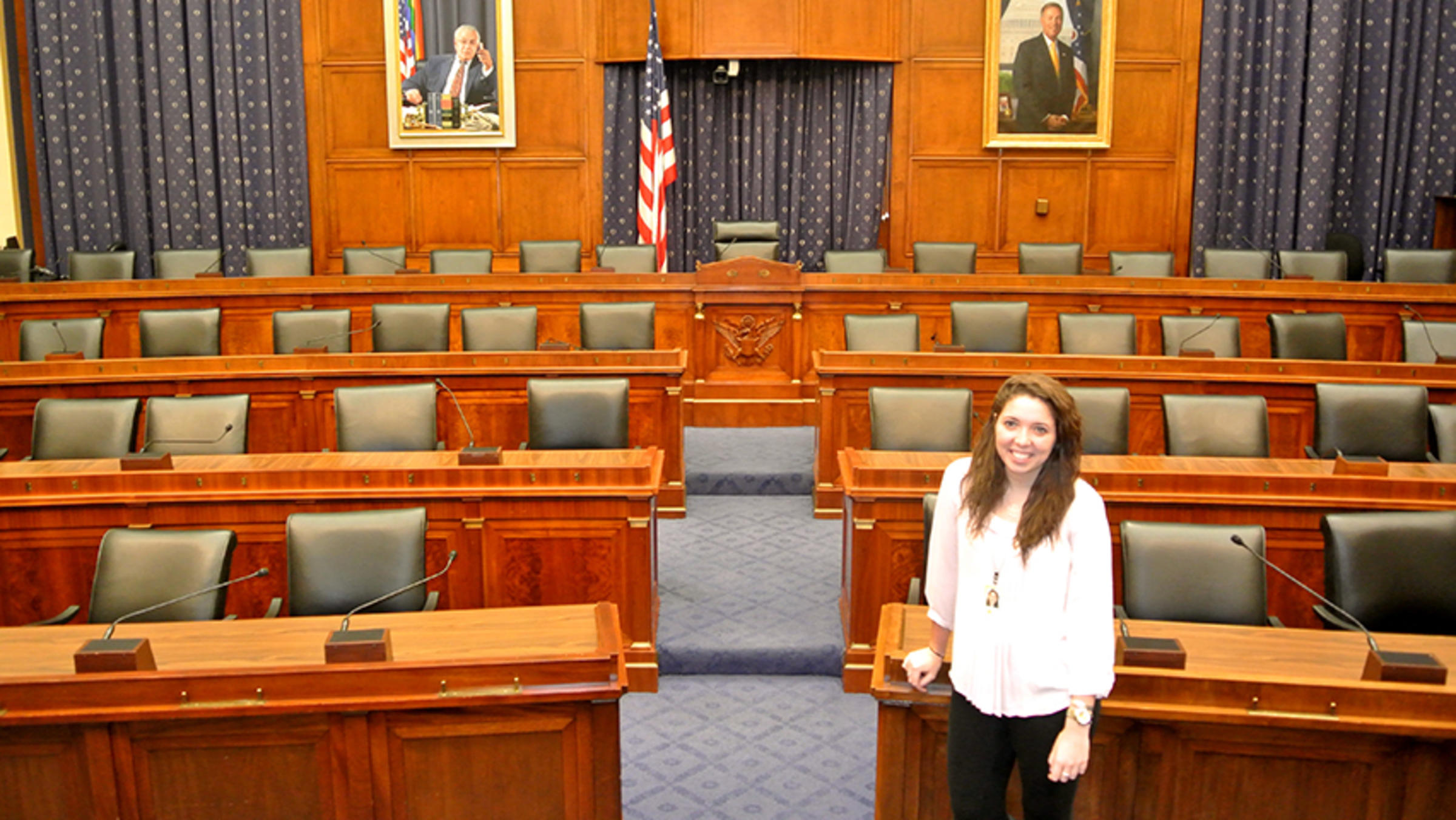 Carolyn Cochran in a conference room in the House of Representatives.