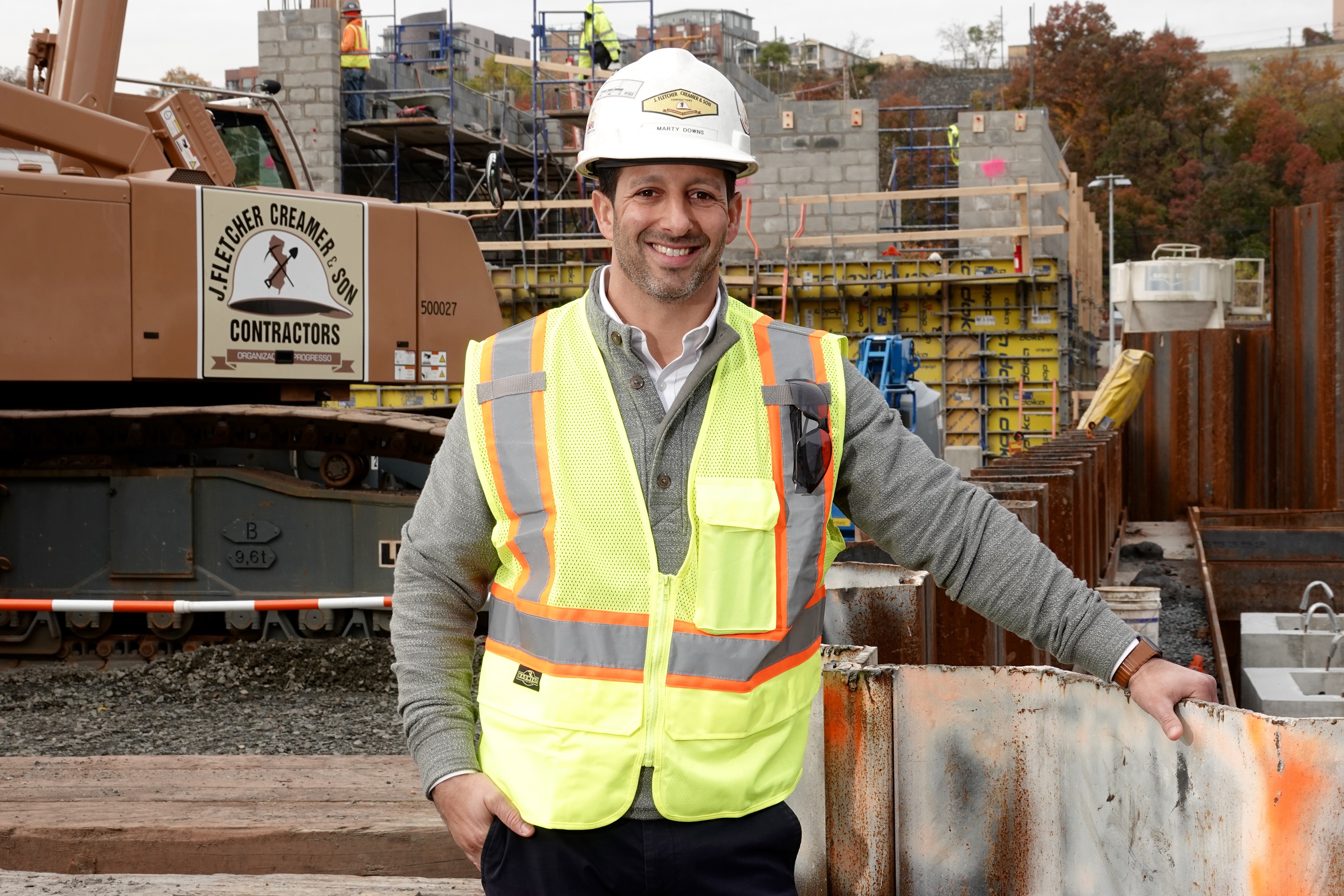 Martin Downs at a construction site