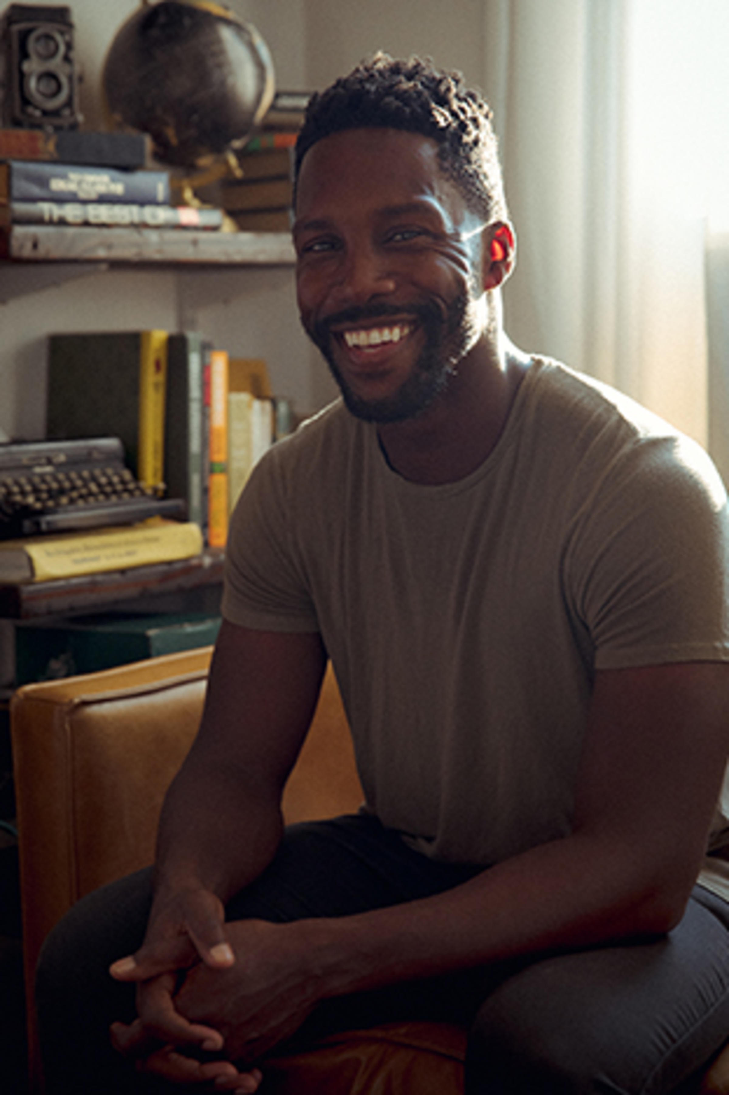 Portrait of Martin Angus in his apartment