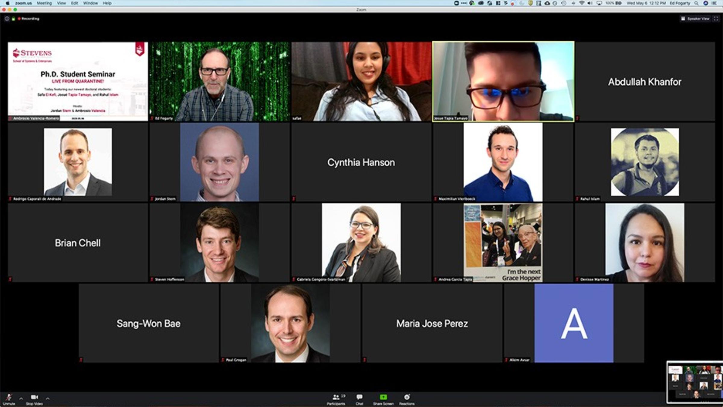 Photo of participants at SSE virtual expo session.