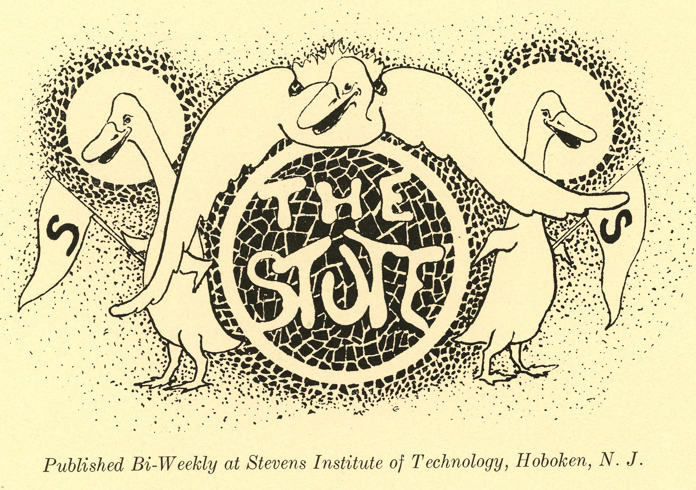 Illustration of ducks around a Stute logo