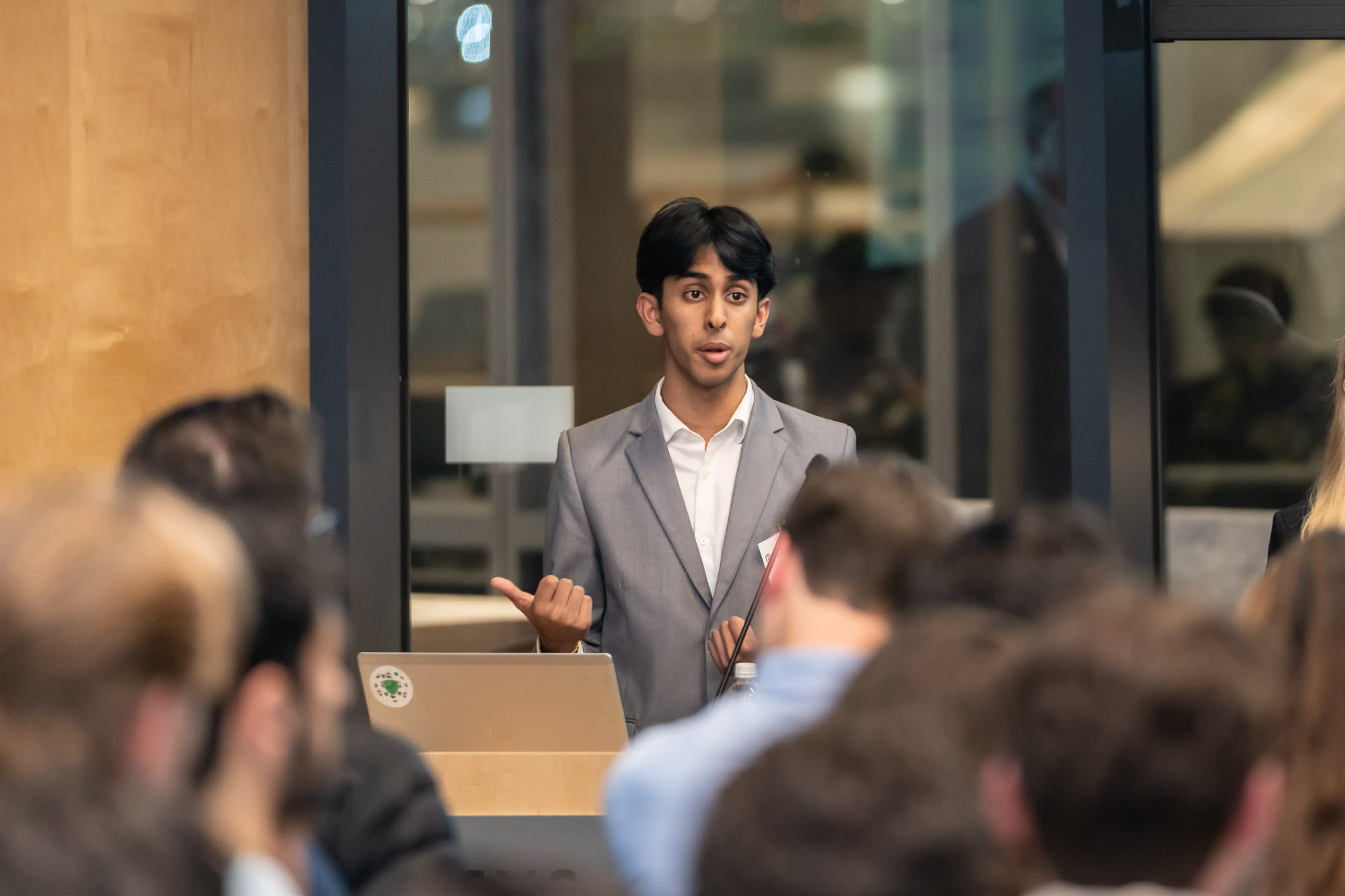 Stevens student addresses the audience