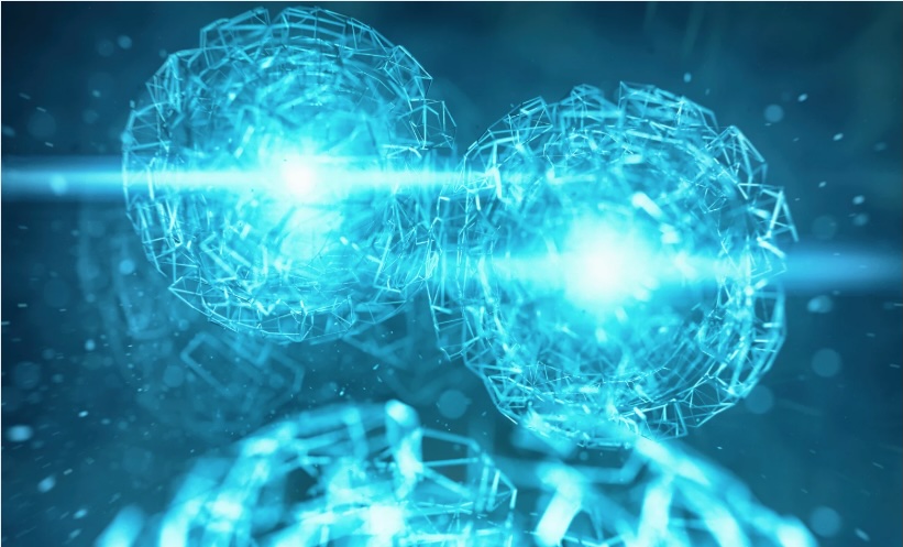Quantum 3d rendered image futuristic design