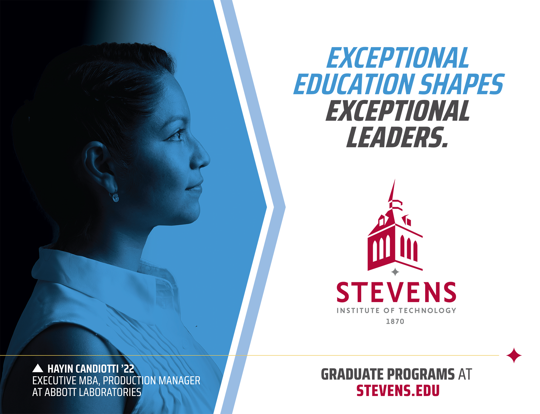 Banner ad stating "Exceptional Education Shapes Exceptional Leaders"