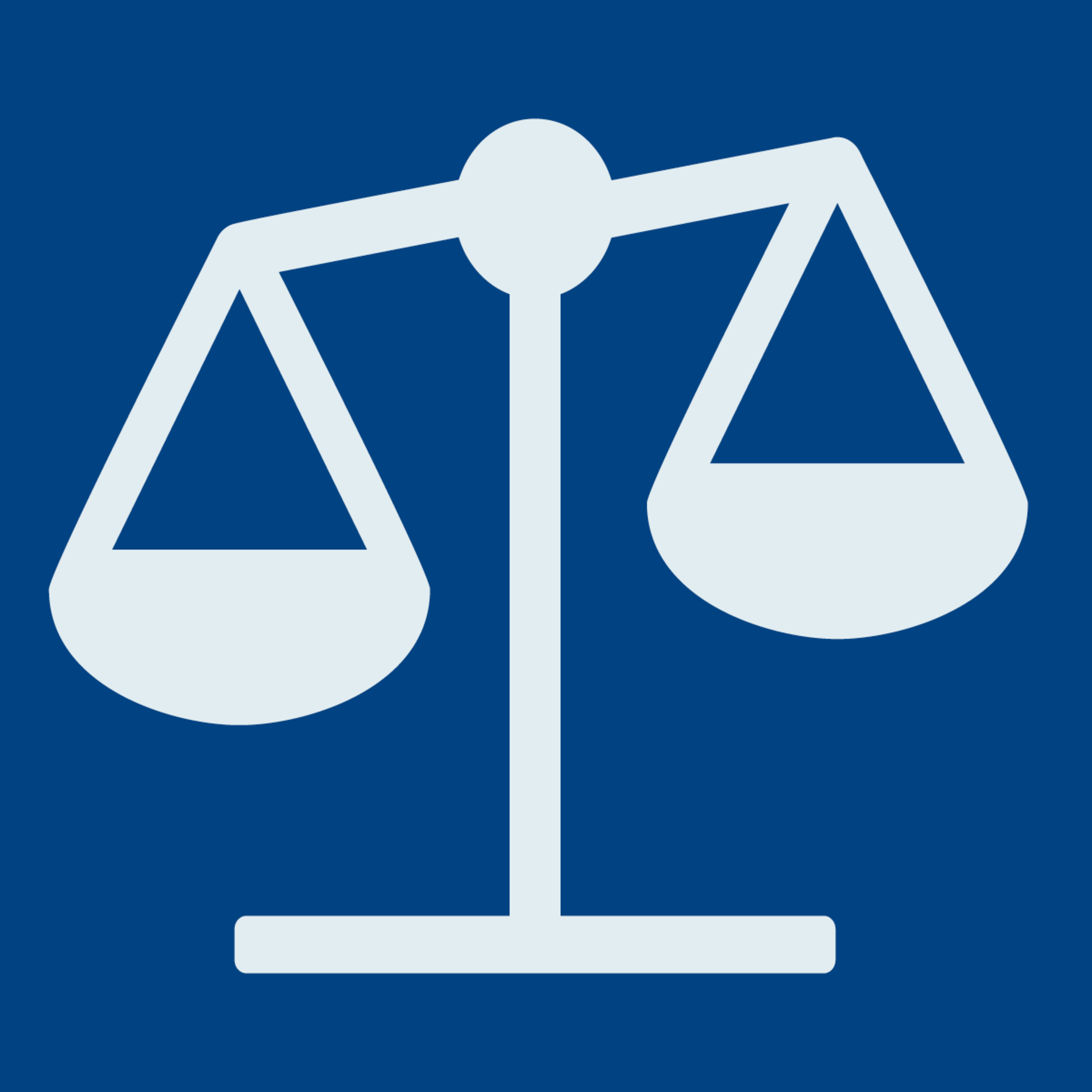 Graphical image of the scales of justice.