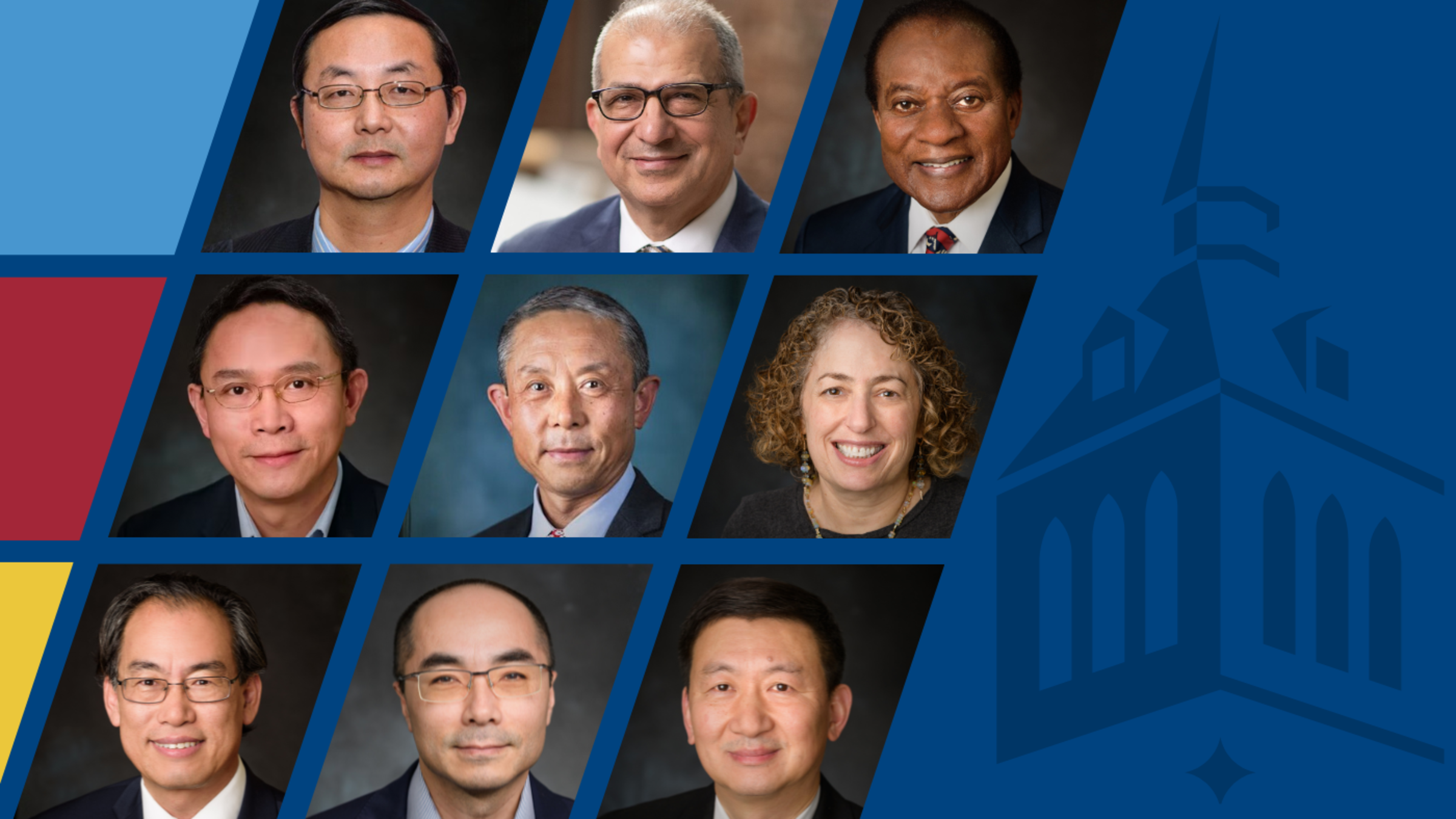 IEEE Fellows, Xiaojiang Du, Nariman Farvardin, Victor Lawrence, Hongbin Li, Jianmin Qu, Eve Riskin, Min Song, Lei Wu and Yu-Dong Yao.