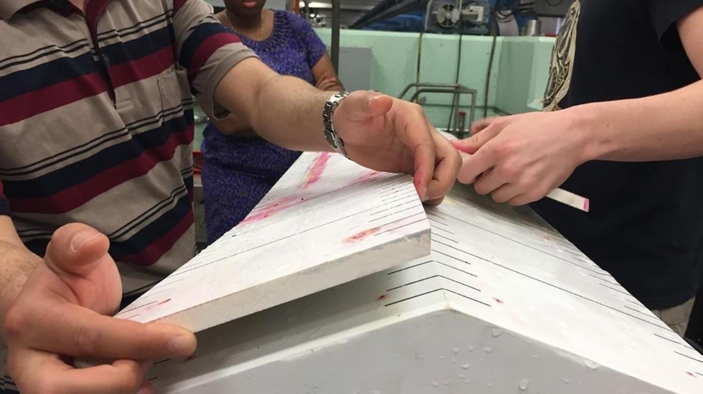 Sudents working on hull design