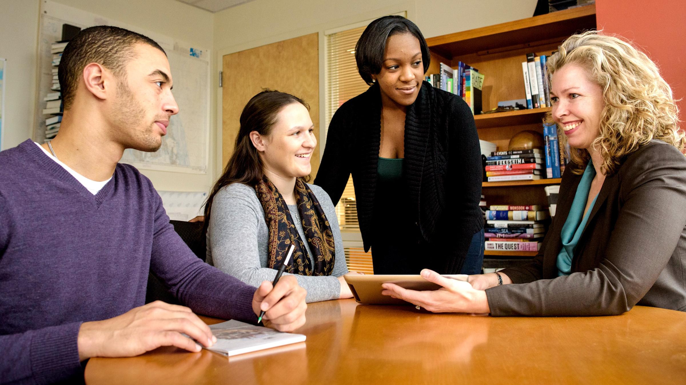 Julie Pullen with a class of students
