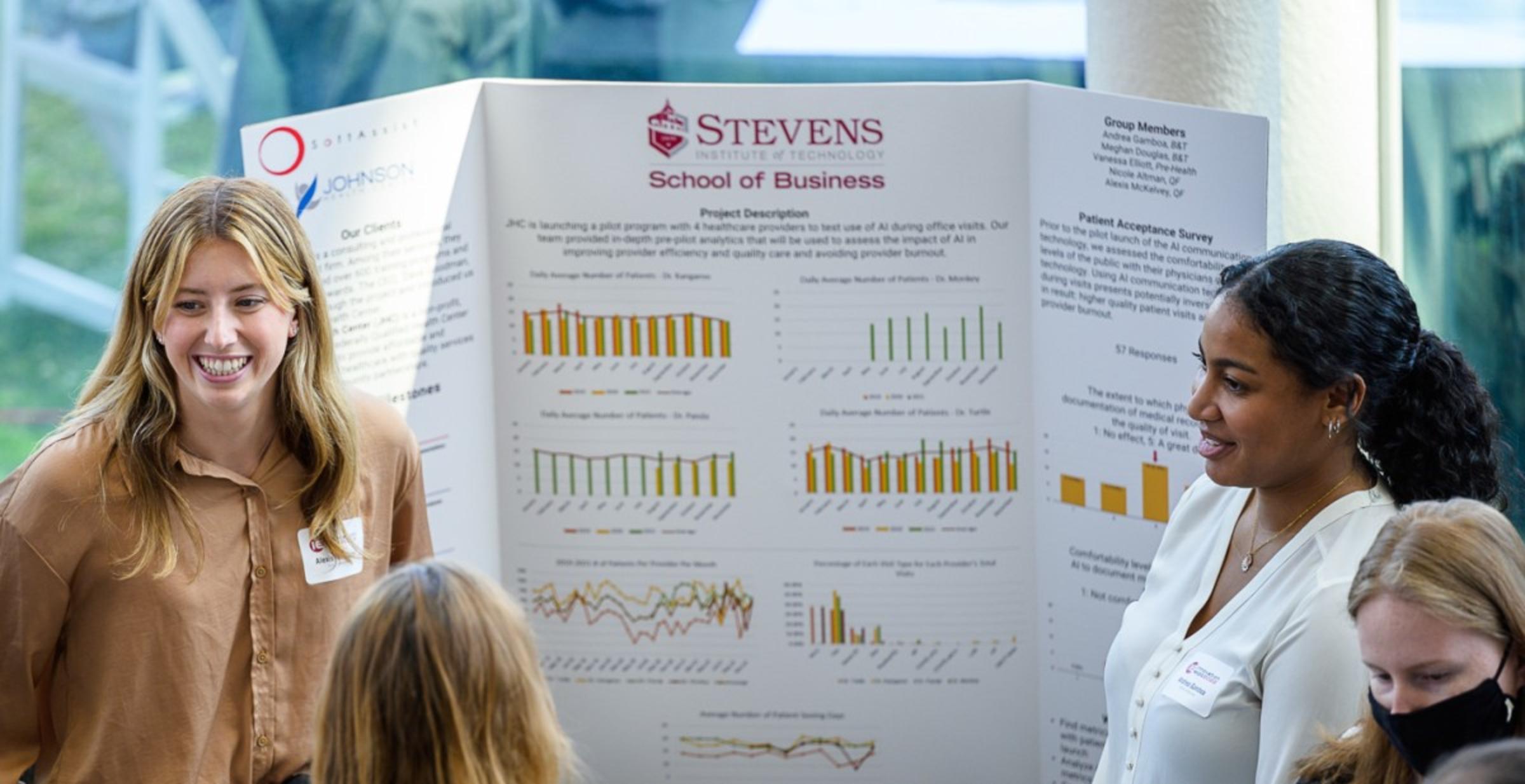 students with business project