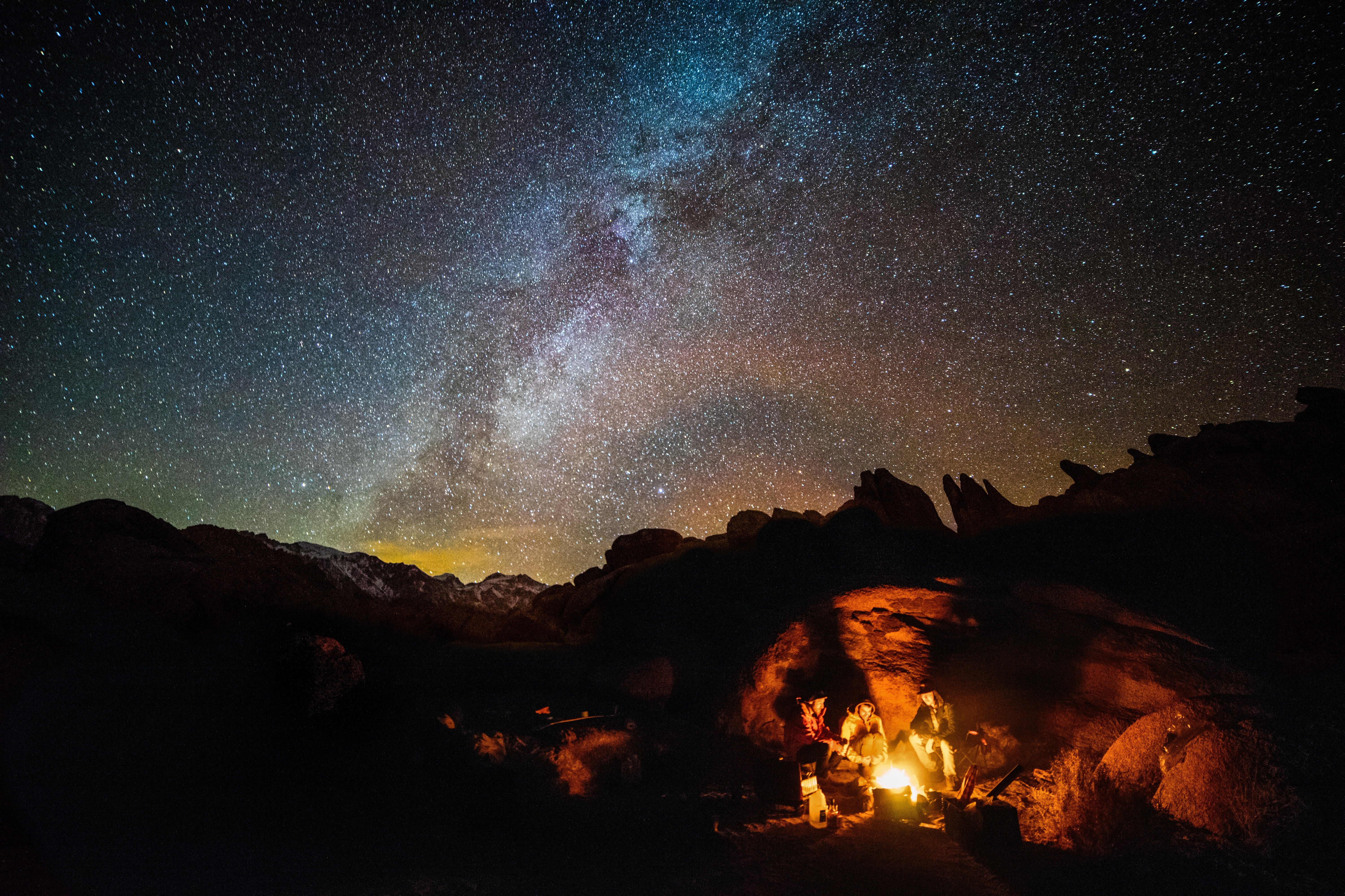 photo of people camping under the stars
