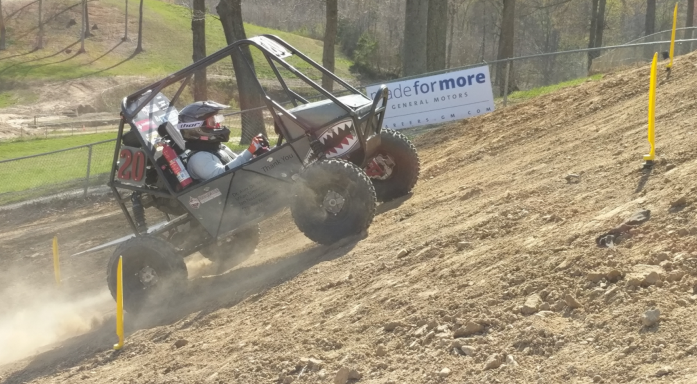 Farino driving at the hill climb