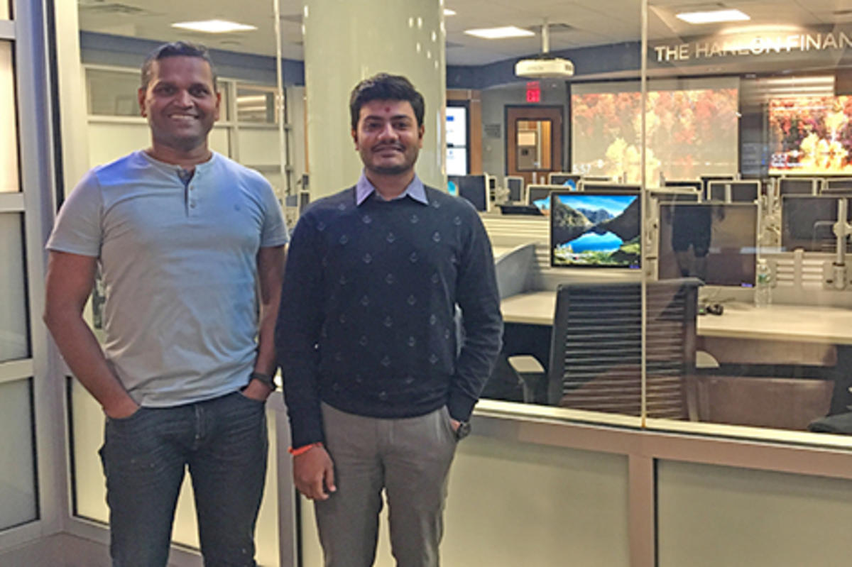 Two of the Stevens intern at the Hanlon Lab.