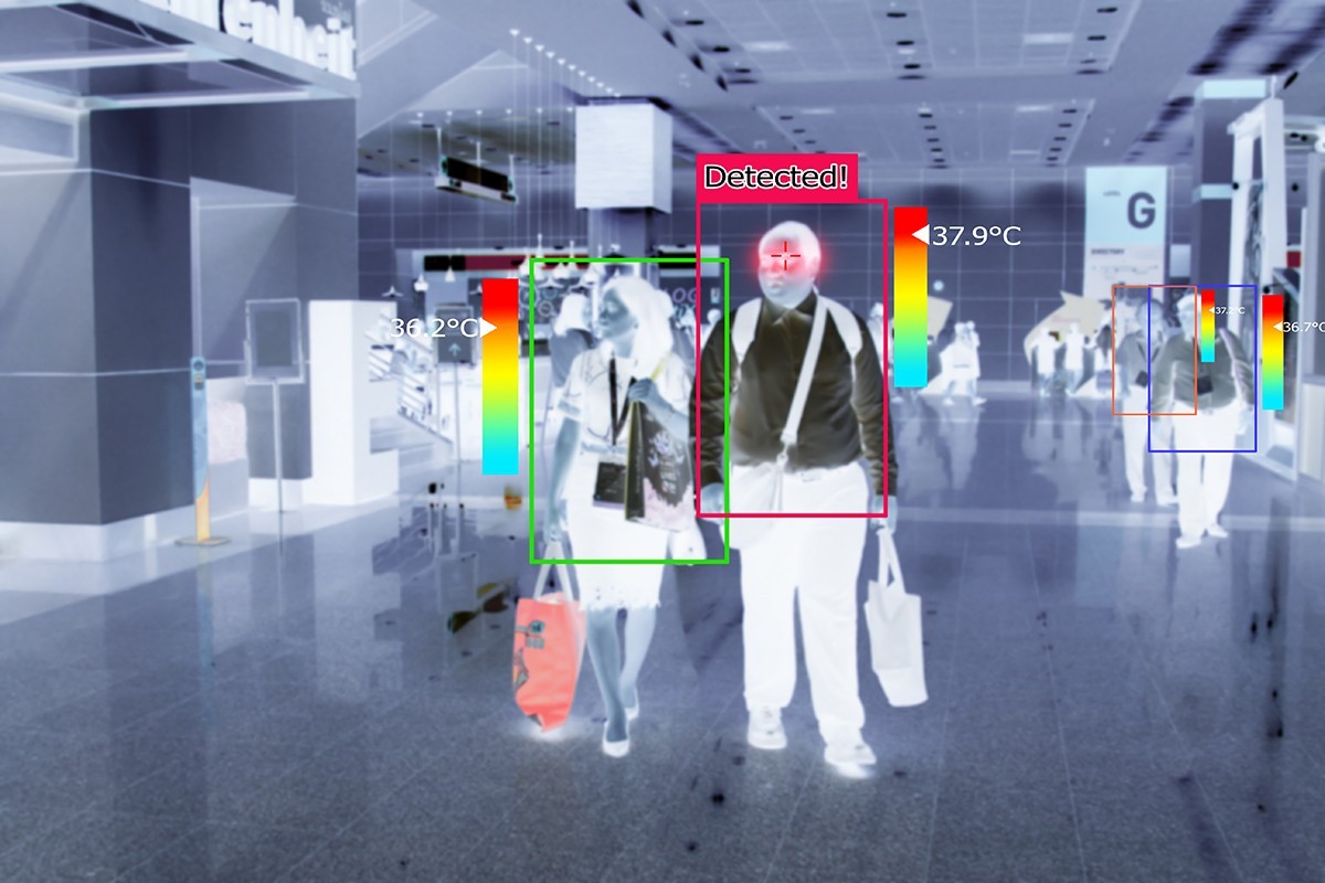 An image showing a heat map of people in a corridor 