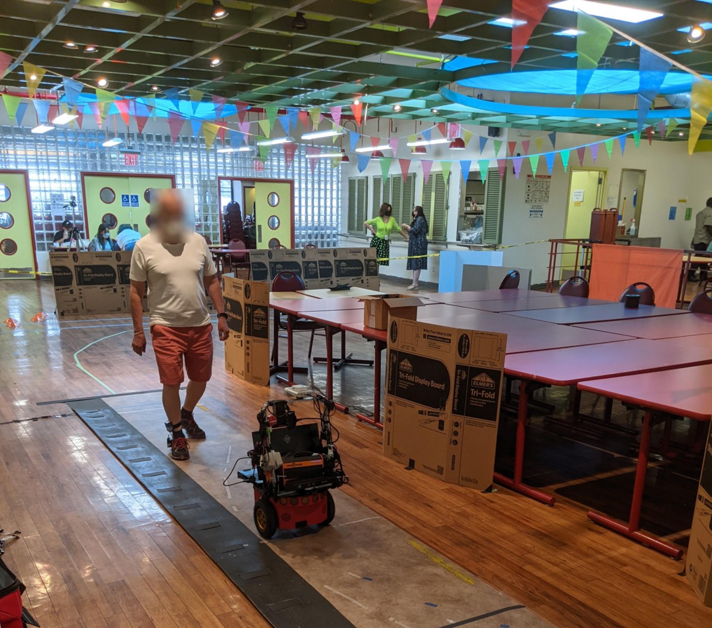 participant following a robot