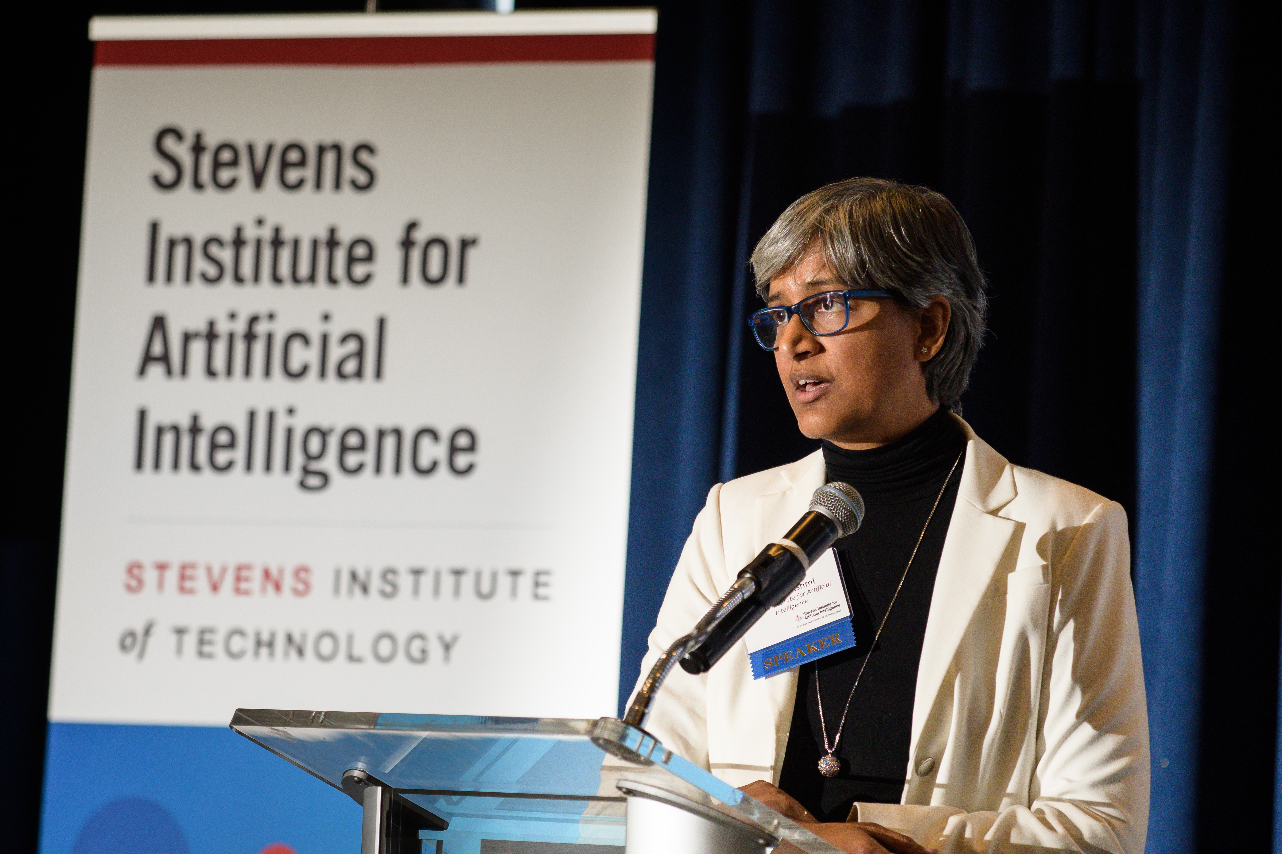 SIAI founding director K.P. Subbalakshmi speaking at the SIAI launch event