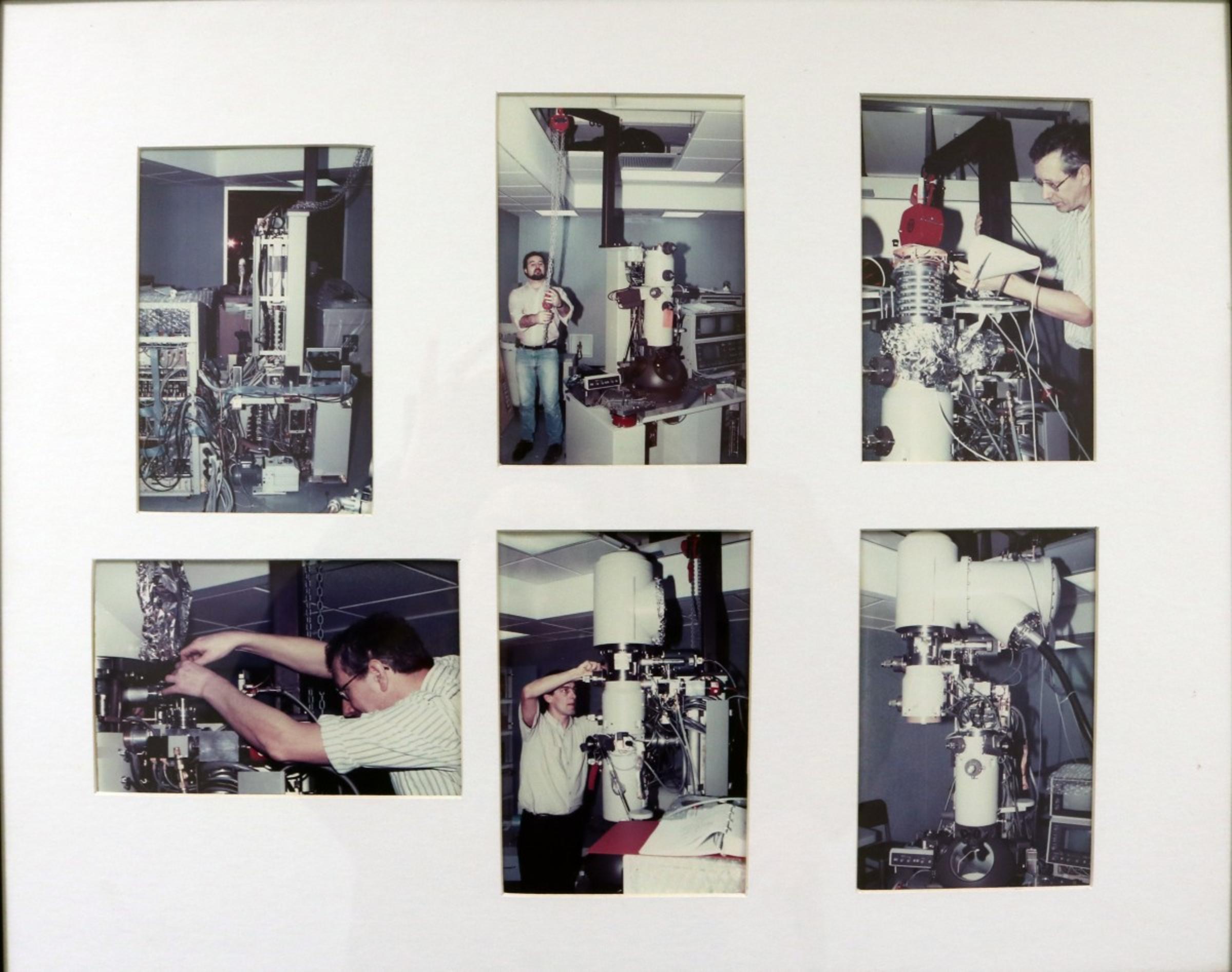 A gallery of photos showing the installation of the TEM.