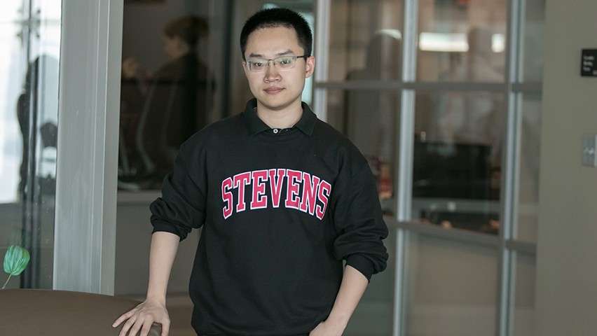 Bruce Zhang in the Babbio Center.