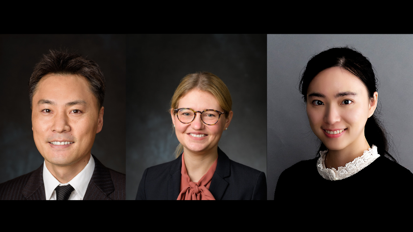 Photos of Jinho Kim, Kathrin Smetana, and Annie Xian Zhang