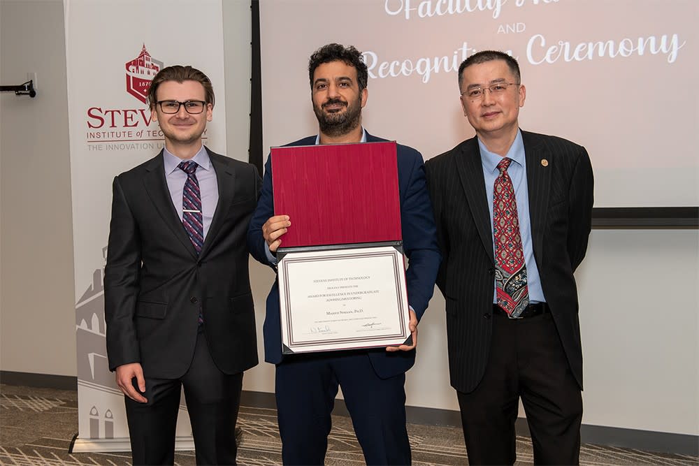 Leonid Maksymenko, Majeed Simaan, David Zeng standing