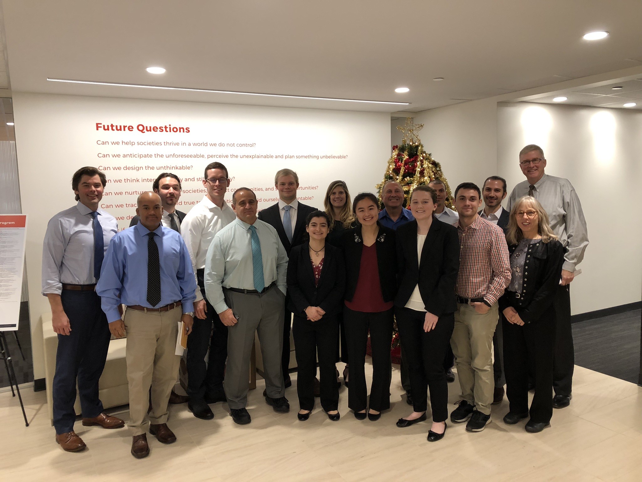 Bernie McNeilly (right) and civil engineering senior design teams at WSP.