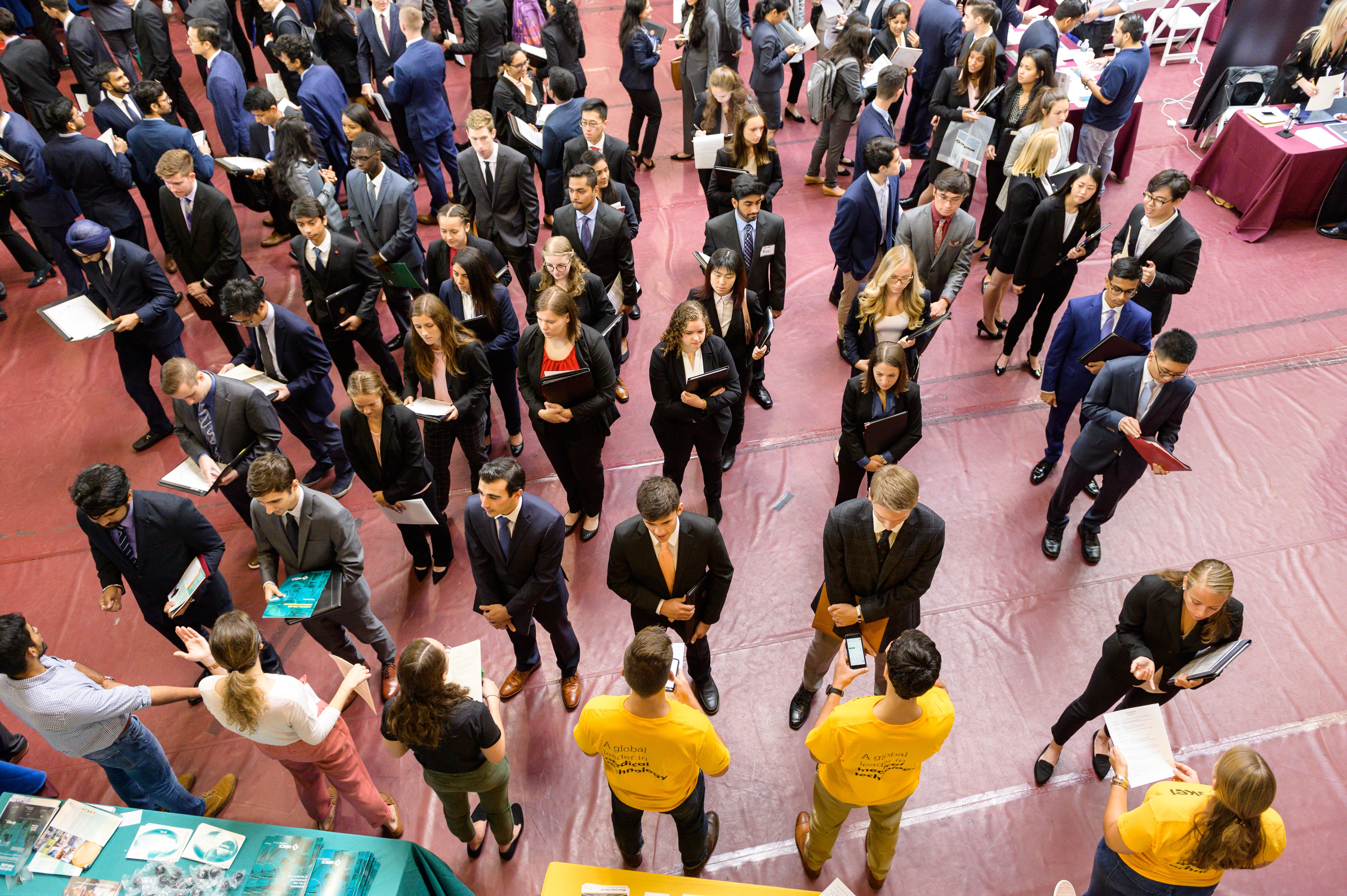 Inside Walker Gym where hundreds of students line up to speak to recruiters