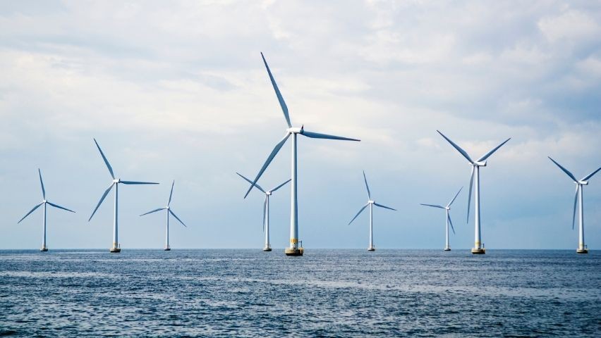 Photo of ocean windfarm