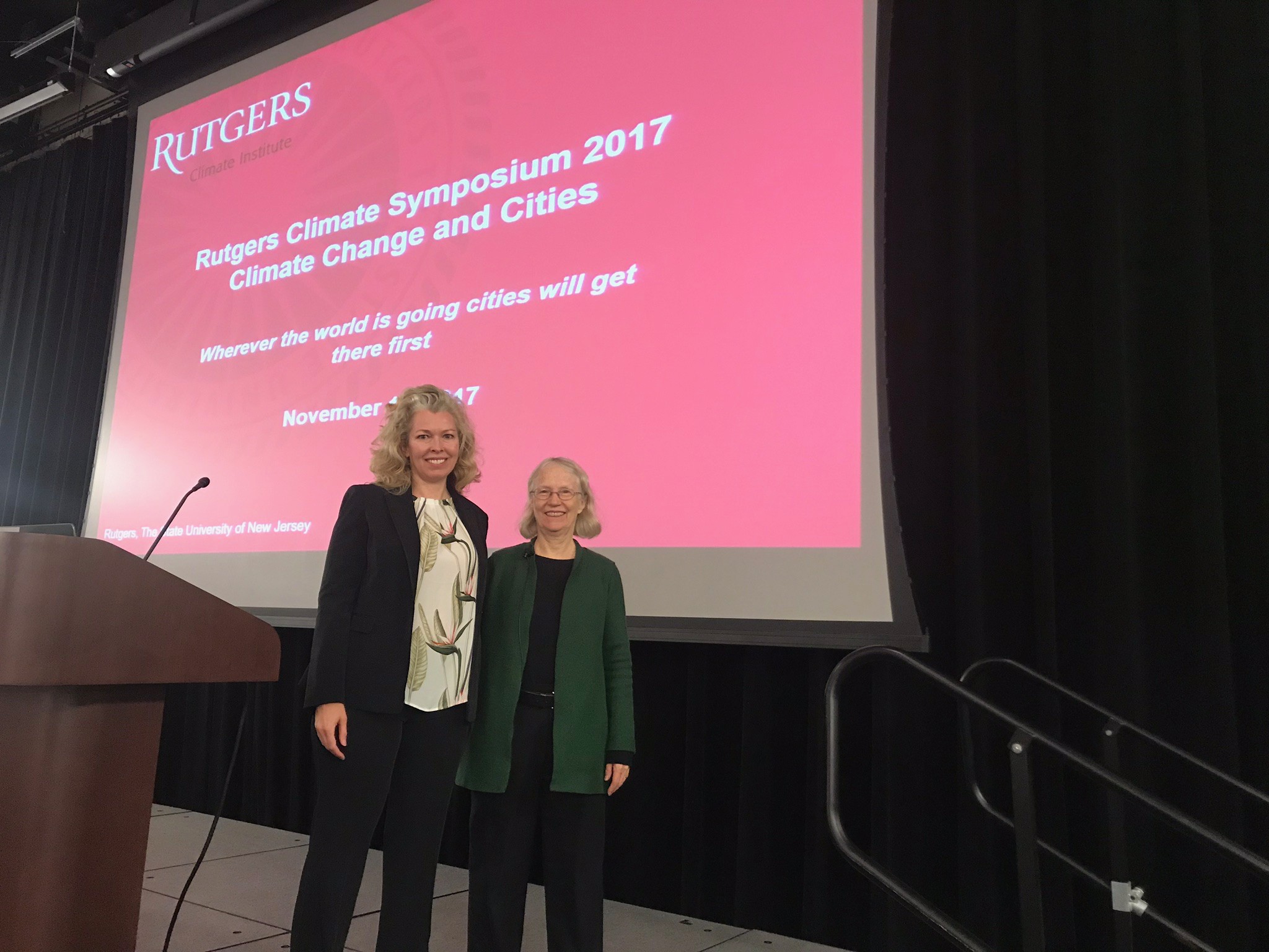 Stevens professor Julie Pullen wth Cynthia Rosenzweig of the NASA Goddard Institute for Space Studies