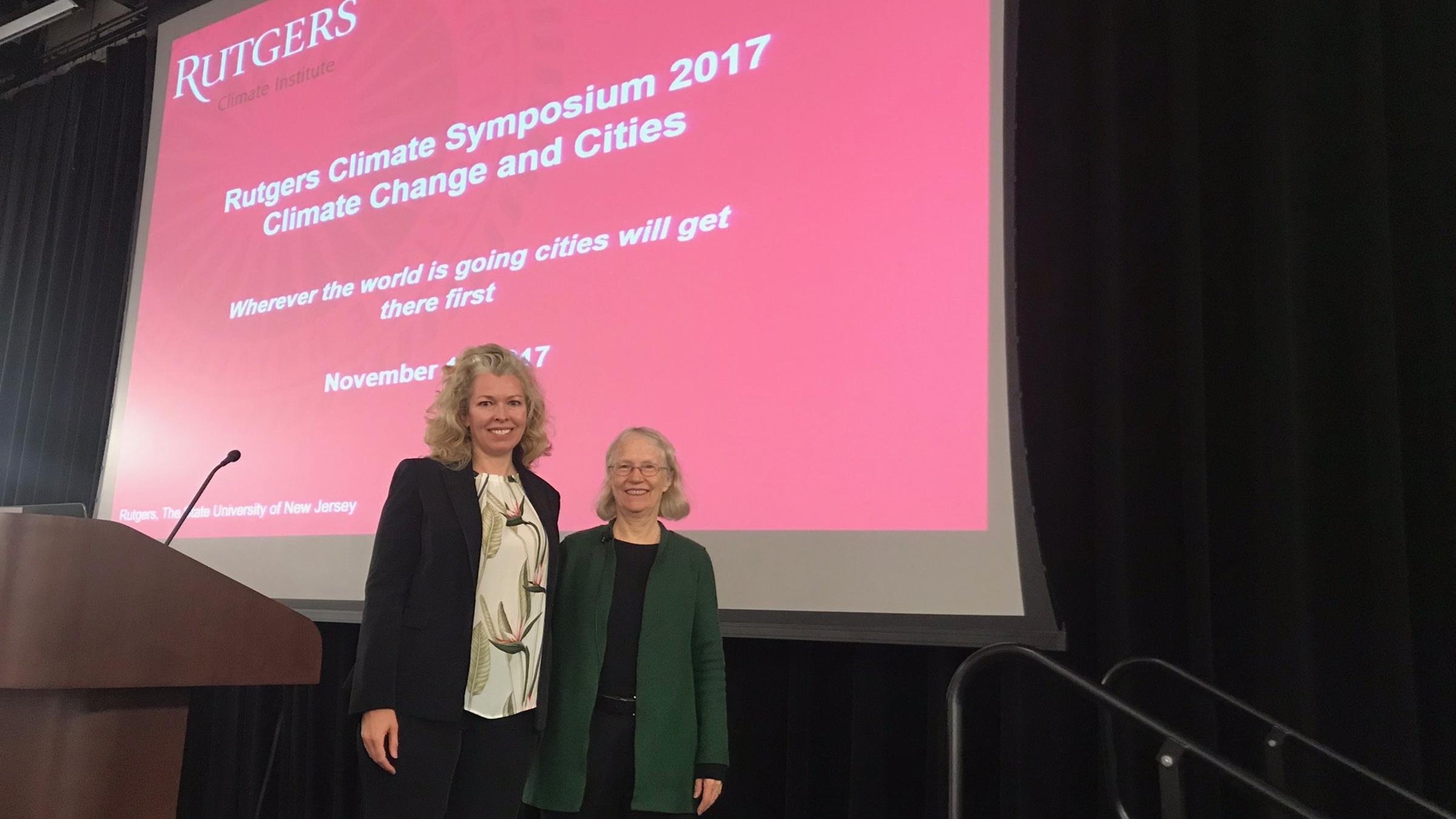 Stevens professor Julie Pullen wth Cynthia Rosenzweig of the NASA Goddard Institute for Space Studies