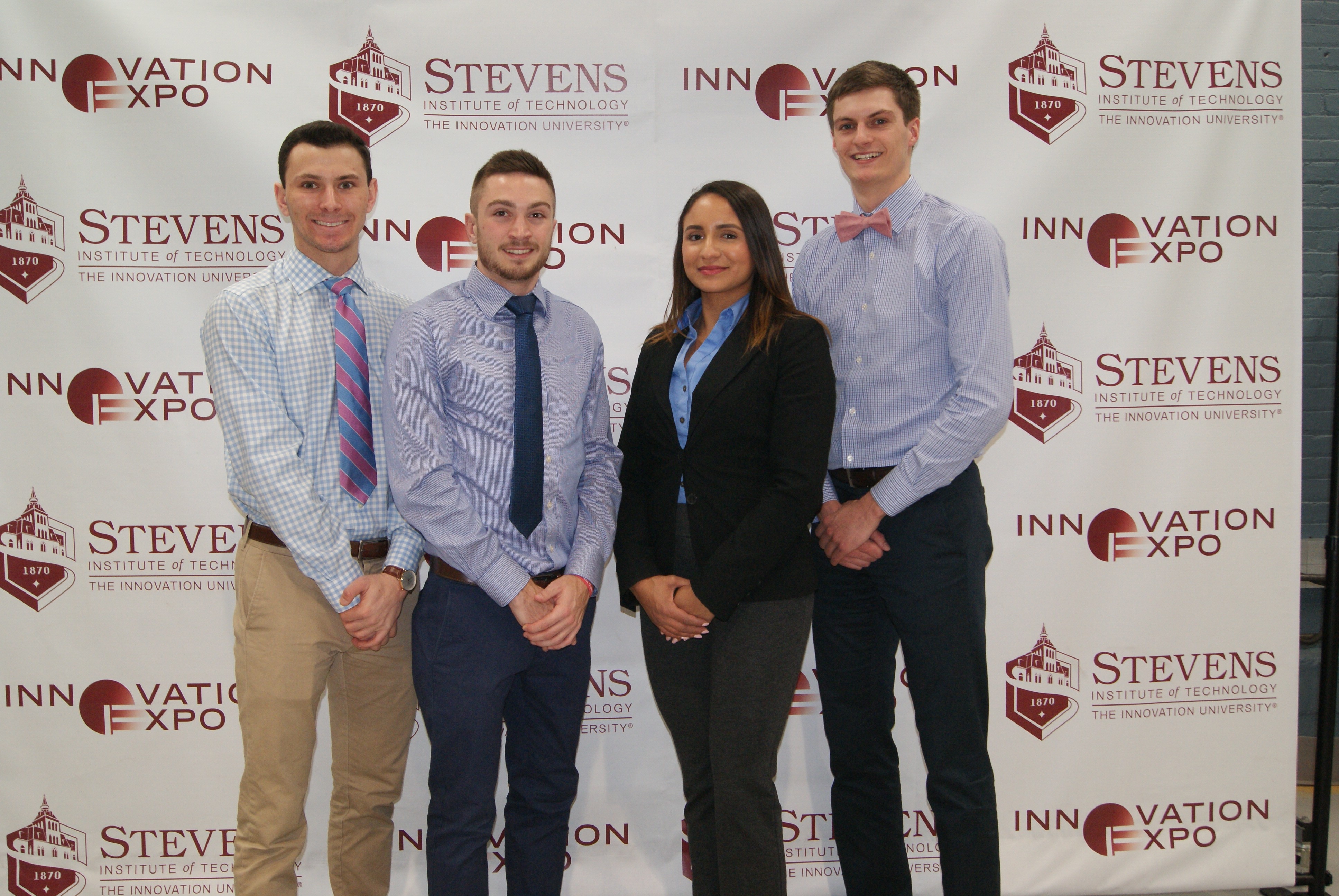 Stevens BridgeWorks Team, from left to right: Matthew DiMarco, Nicholas Zickgraf, Yonaida Brito and Taylor Burd. CREDIT: Khamini Persaud.