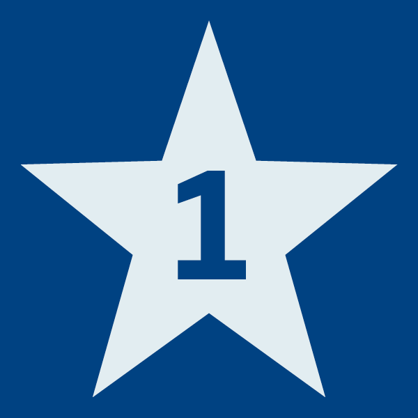 Star icon with 1 inside