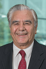Headshot of Mahmoud Daneshmand in a dark suit with New York City in the background.