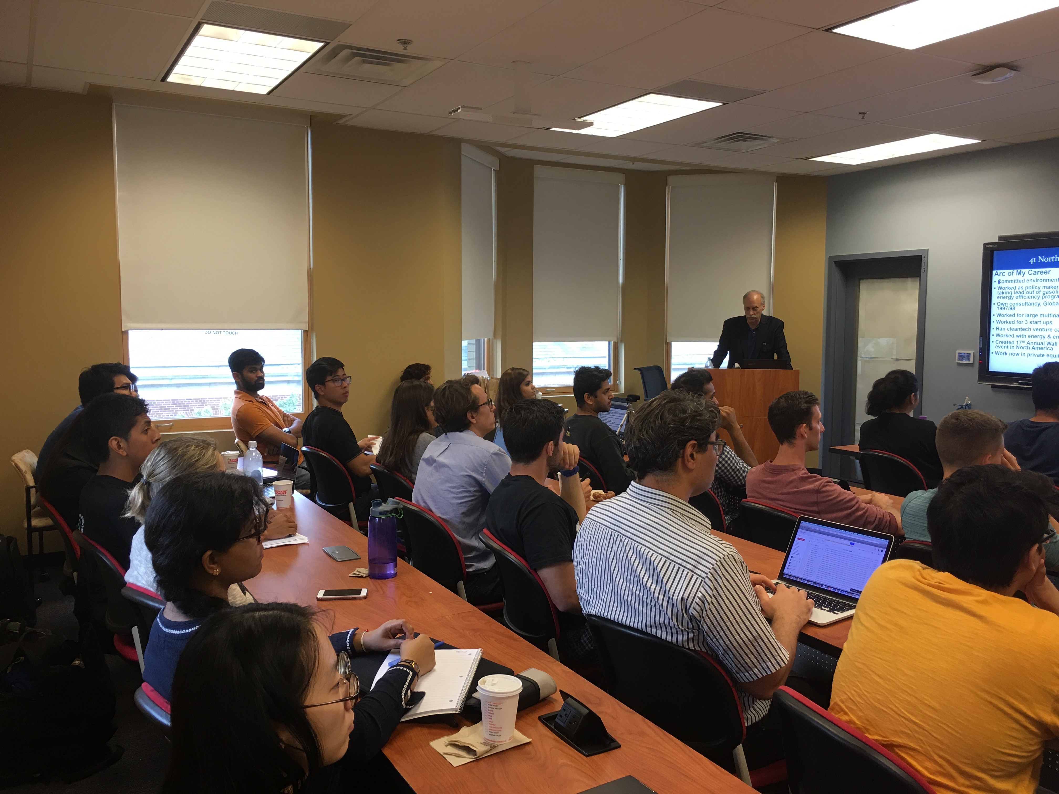 Students listening to seminar speaker