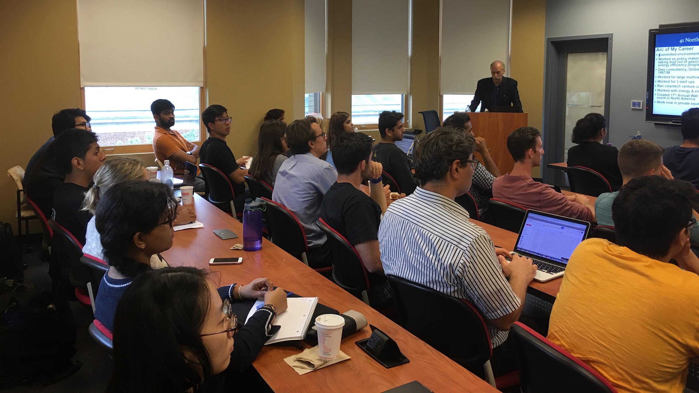 Students listening to seminar speaker