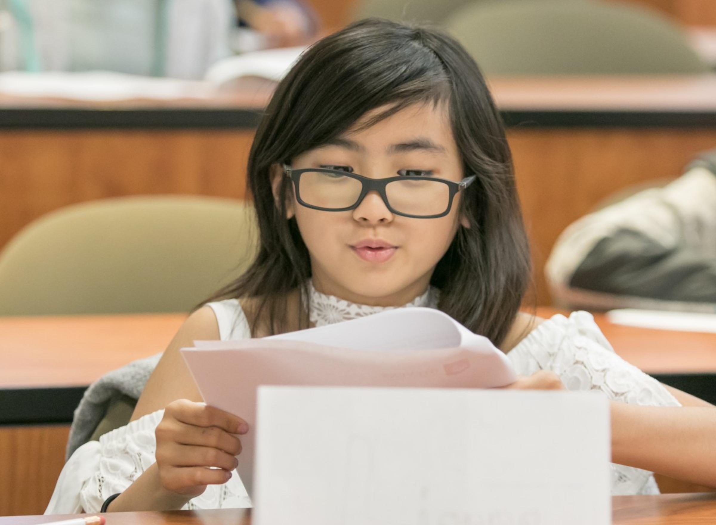 Young girl in classroom