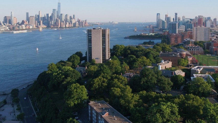 Aerial photo of the Stevens campus