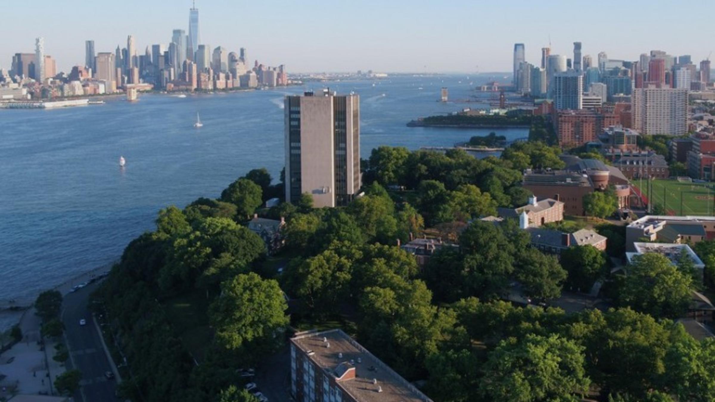 Aerial photo of the Stevens campus