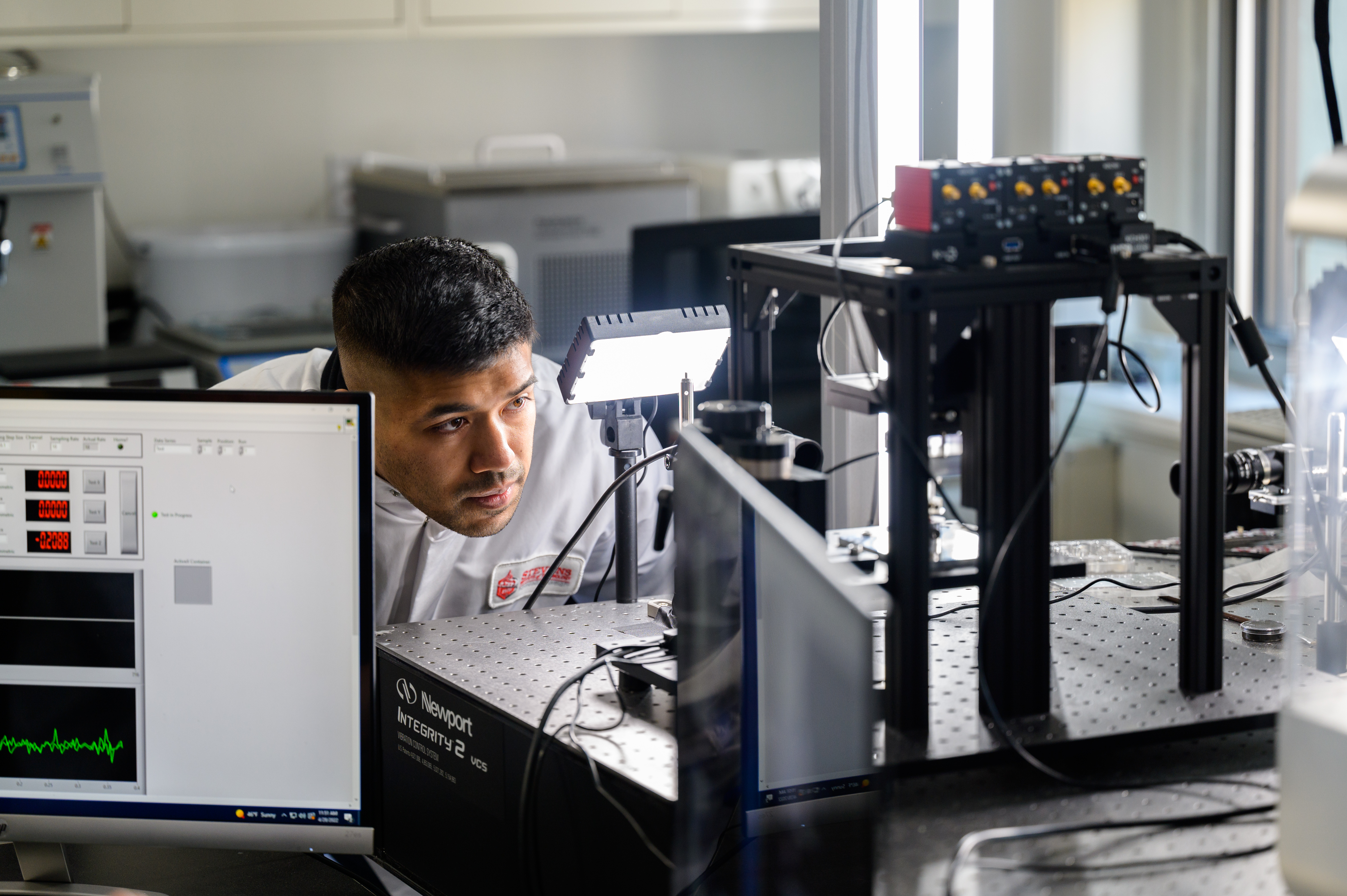 Student conducts research in a lab