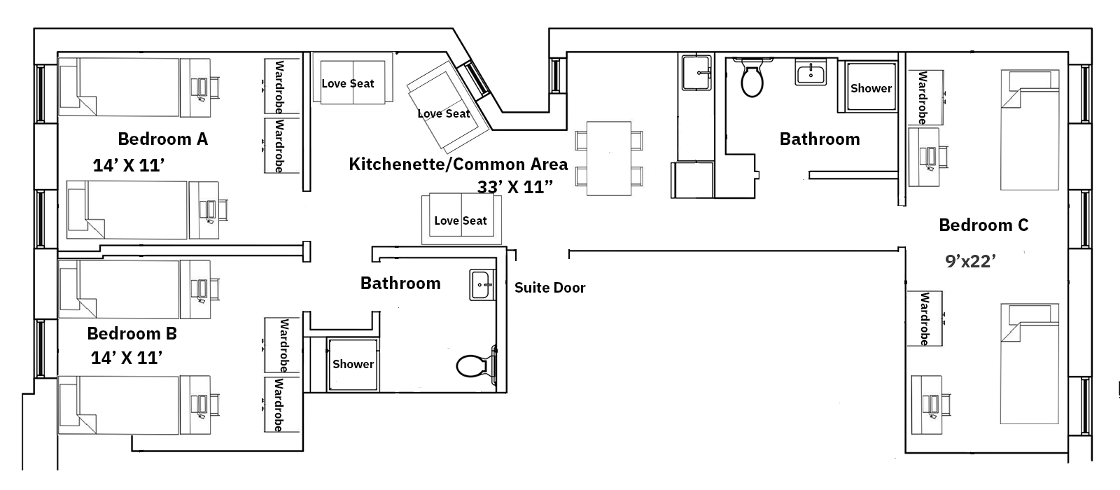 600 River Terrace 6 Person Suite