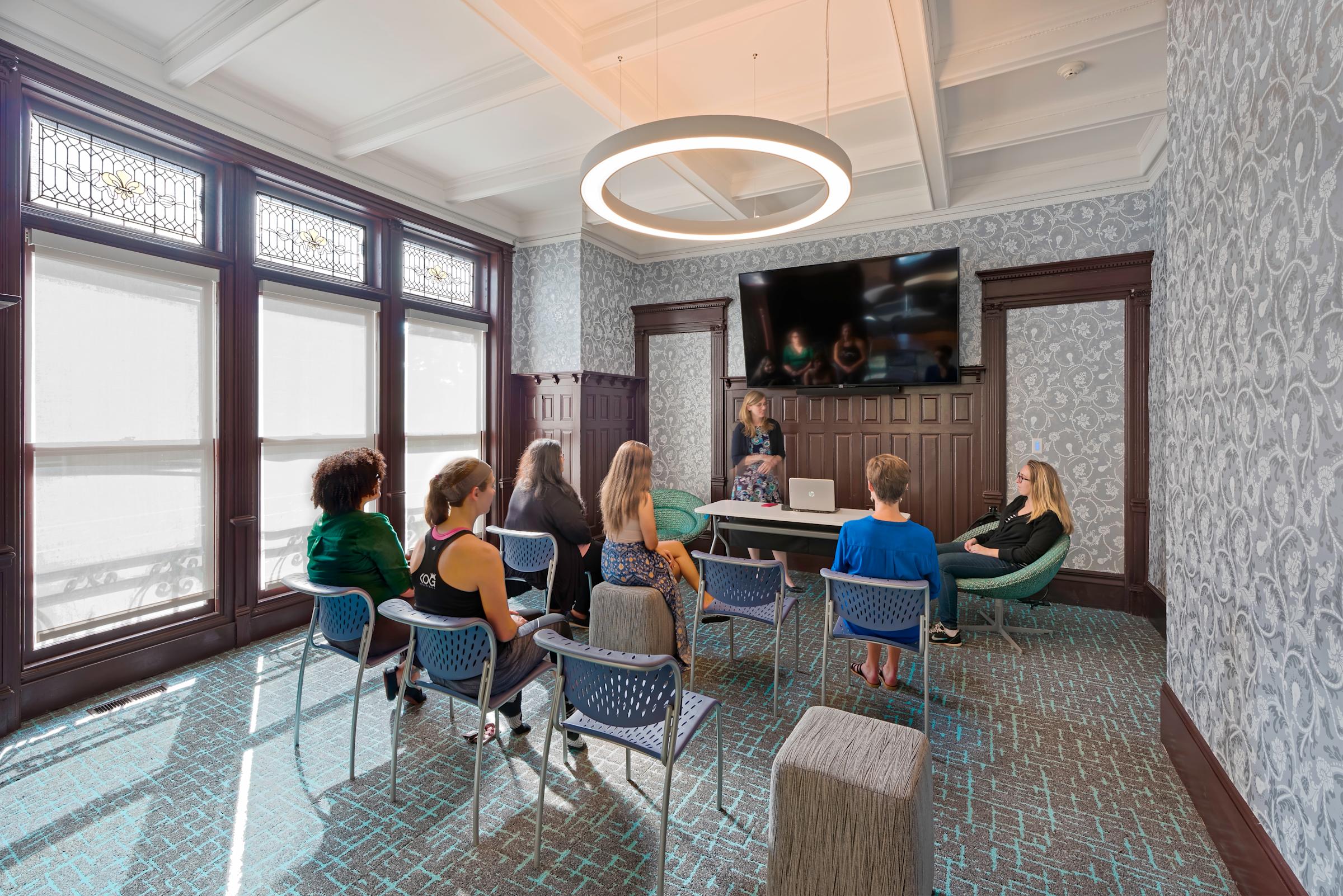 Students gather in the Lore-El Center