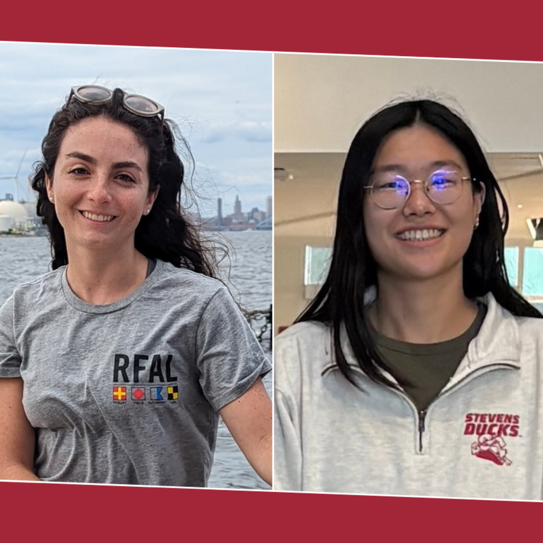 A graphic with Yewei Huang on the left and Ivana Collado Gonzalez on the right.