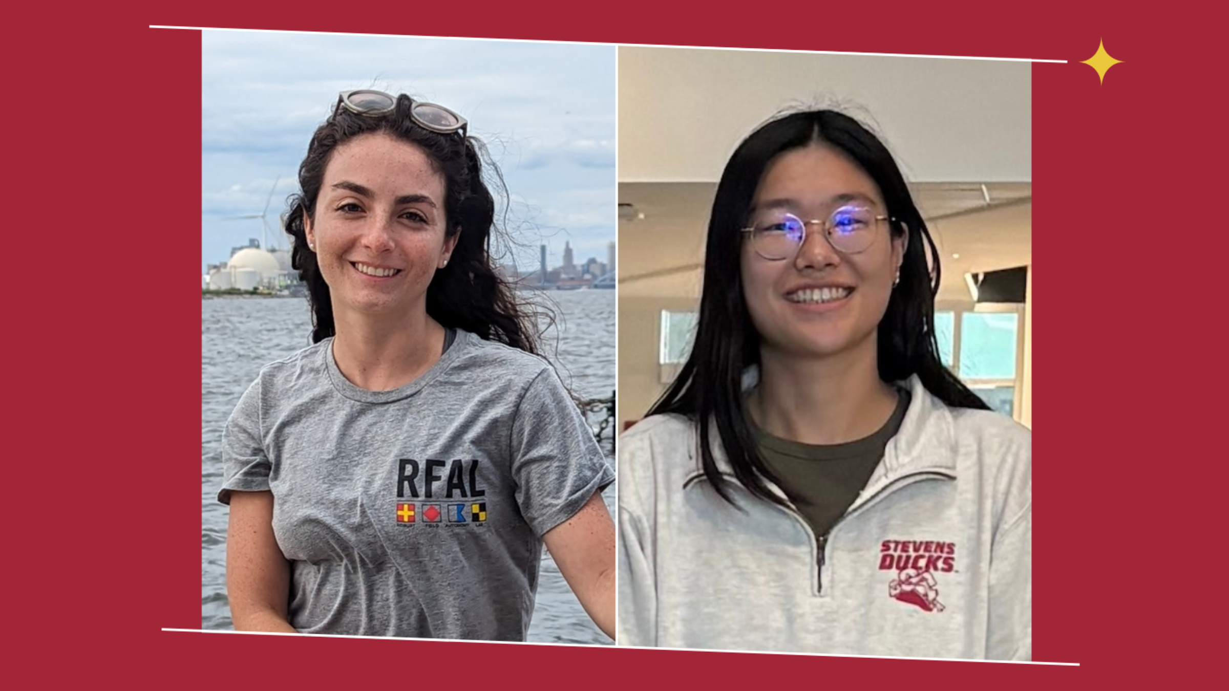 A graphic with Yewei Huang on the left and Ivana Collado Gonzalez on the right.