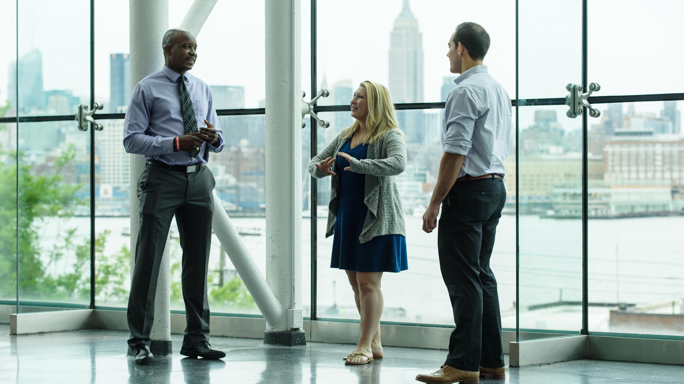 MBA students in Babbio atrium
