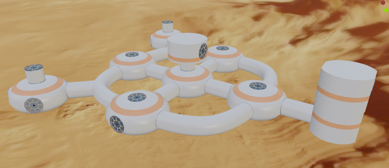 Illustration of pod-like concept for subterranean Martian base, designed by team of Stevens students